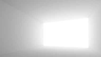 Abstract architecture background. Empty white room interior with