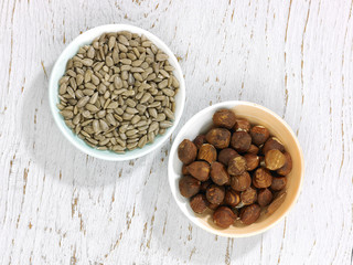 Sunflower seeds and Hazlenuts