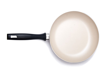 Kitchen utensils pan pot isolated on white