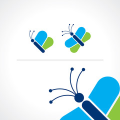 butterfly icons, isolated vector illustration