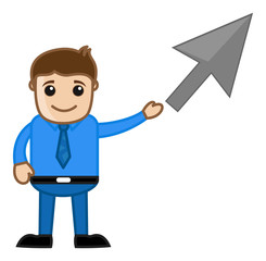 Presenting Arrow - Vector Character Illustration