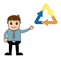 Arrow Process Icon - Vector Character Illustration