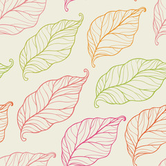 Obraz premium Seamless pattern with leaves