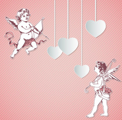 Background with cupids