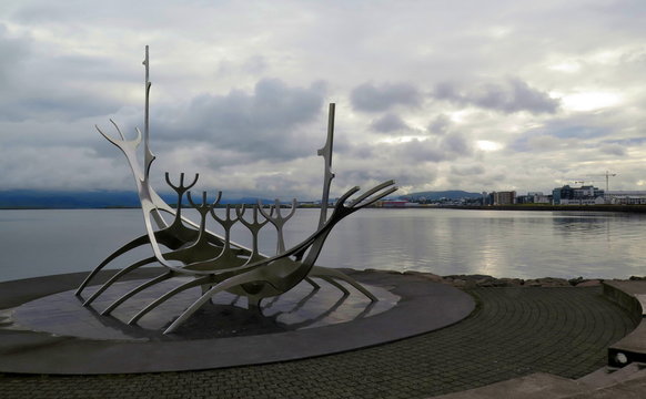 The Solfar - Metal Viking ship sculpture in Reykjavik, Iceland