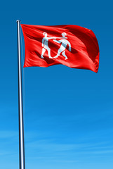 Benin Empire flag waving on the wind