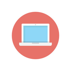 Flat modern vector icon: laptop.