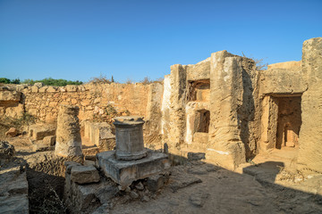 Ruins of ancient town in Paphos on Cyprus