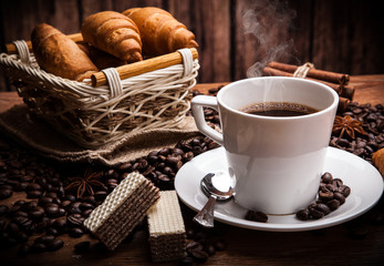 Coffee still life with cup of coffee
