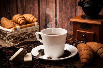 Coffee still life with cup of coffee