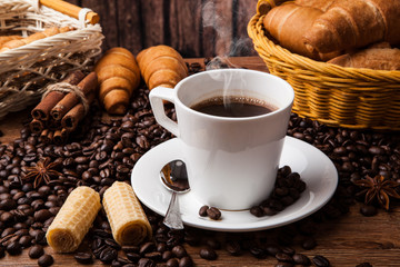 Coffee still life with cup of coffee