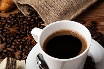 Coffee still life with cup of coffee