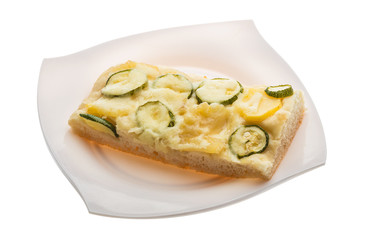 Pizza with zucchini