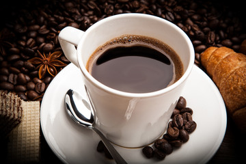 Coffee still life with cup of coffee