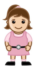 Cute Girl - Vector Character Cartoon Illustration