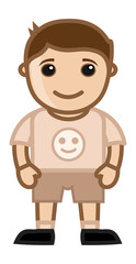 Happy Kid - Vector Character Cartoon Illustration