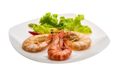 Boiled king prawns