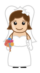 Cute Bride - Vector Character Cartoon Illustration
