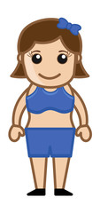 Sportswoman - Vector Character Cartoon Illustration