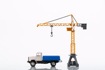 toy crane and car