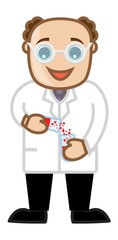 Obraz premium Scientist Experiment - Vector Illustration