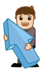 Holding an Arrow - Vector Illustration