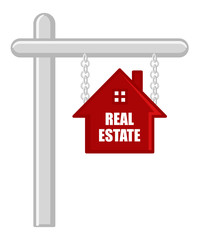 Sign Board - Real Estate Concept - Vector Illustration