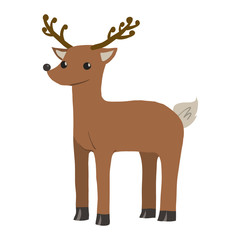 Vector cartoon flat funny deer mascot.