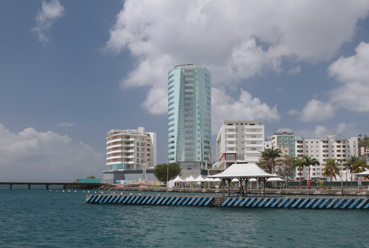 City on seashore. Fort-de-France, Martinique