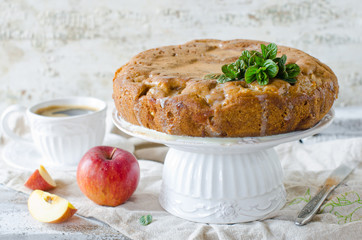 Apple cake with cinnamon