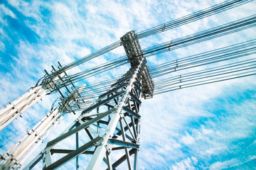 Power lines tower