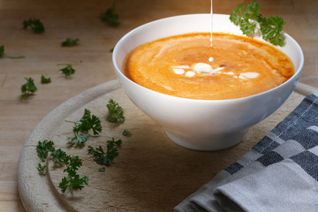 Vegetable soup with a little splash cream