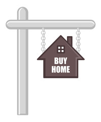 Buy Home - Real Estate Concept - Vector Cartoon Illustration