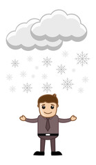 Cartoon Vector Character - Snowflakes Floating in Air