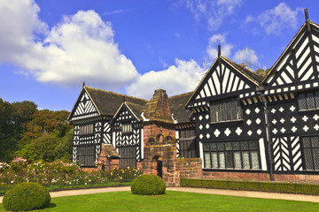 Fototapeta na wymiar Historic Tudor manor house in Speke, Liverpool, England.