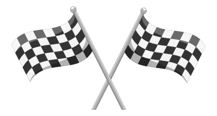 Racing Crossed Flag Vector Cartoon