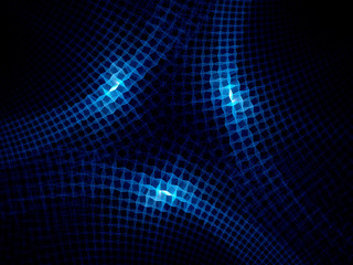 Obraz premium Glowing blue triangles in grid