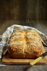 Homemade  vanilla buns with streusel.