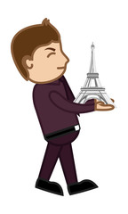Cartoon Vector Guy - Carrying Statue of Liberty