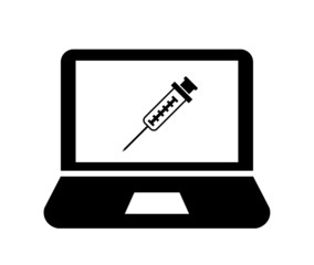 Seringue dans un ordinateur portable