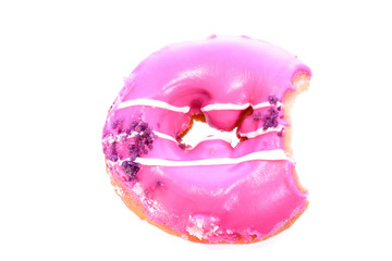 pink Donut with Bite Missing