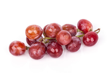 fresh red grape isolated on white