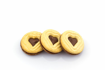Group of Biscuit Cookie on white background.