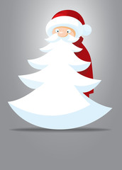 Santa Claus with Beard Like Christmas Tree