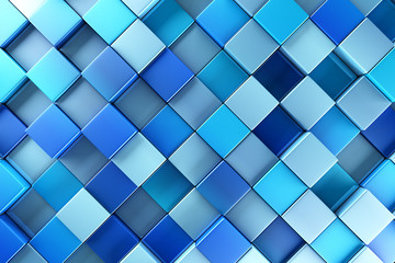 Fototapeta na wymiar Blue blocks abstract background