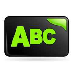 tri par ordre alphabétique sur bouton web rectangle vert