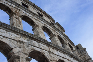 Fototapeta premium Rome's ancient Colosseum in Pula, Croatia