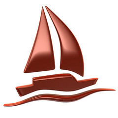 Red sailboat icon