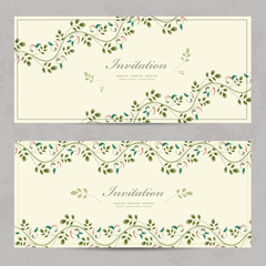 vintage floral invitation cards for your design