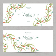 Fototapeta na wymiar floral invitation cards for your design